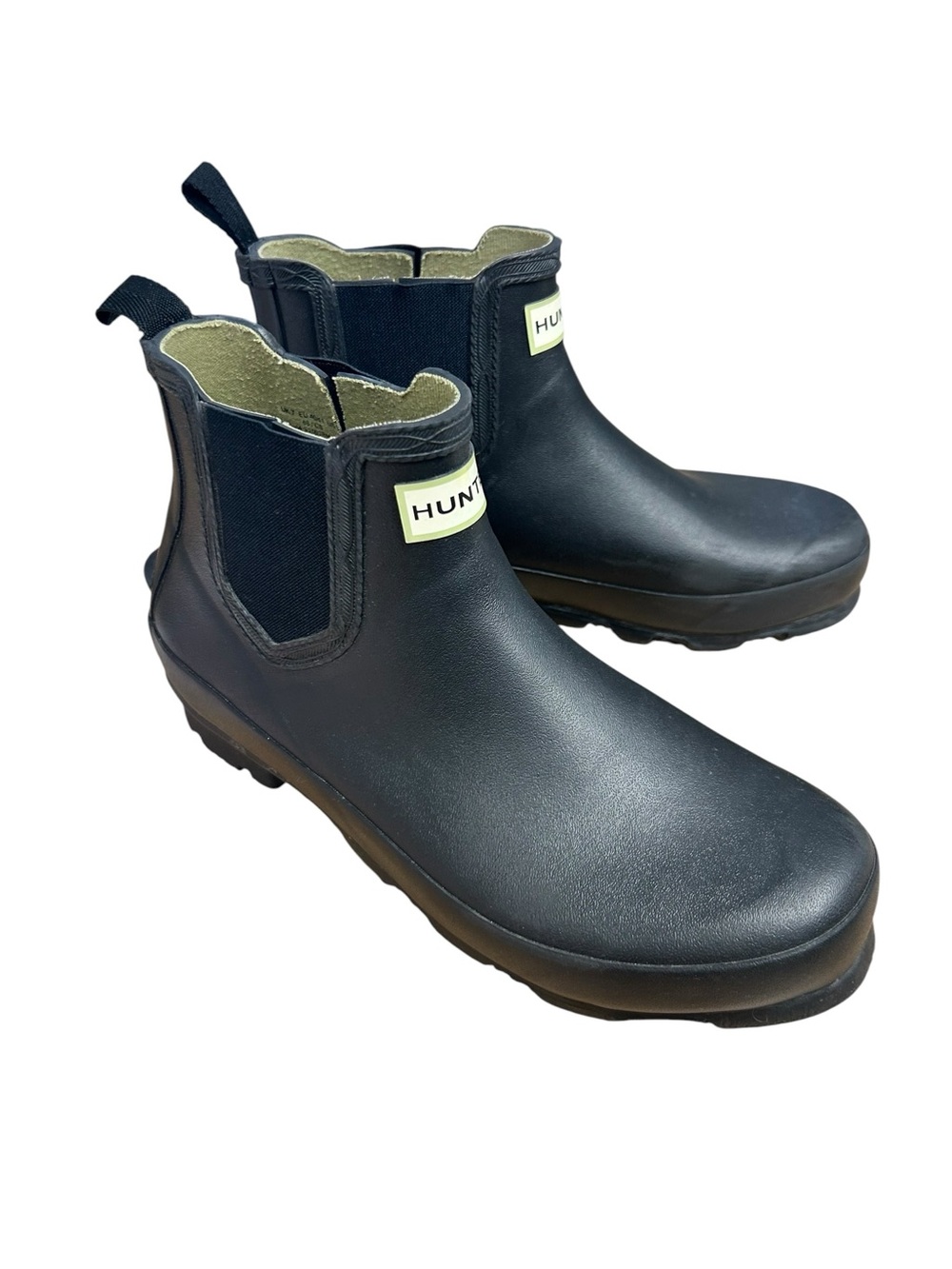 Hunter Black Chelsea Rain Boots Women’s 9 Ankle Slip-On Waterproof Casual
